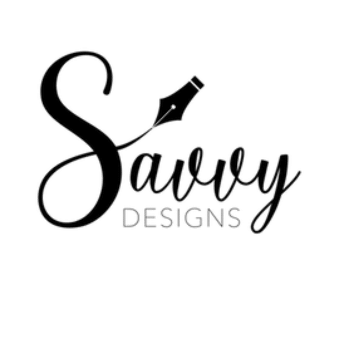 Savvy Designs stylish logo with pen icon